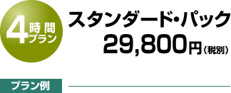 4時間プラン　スタンダード・パック　29,800円（税別）